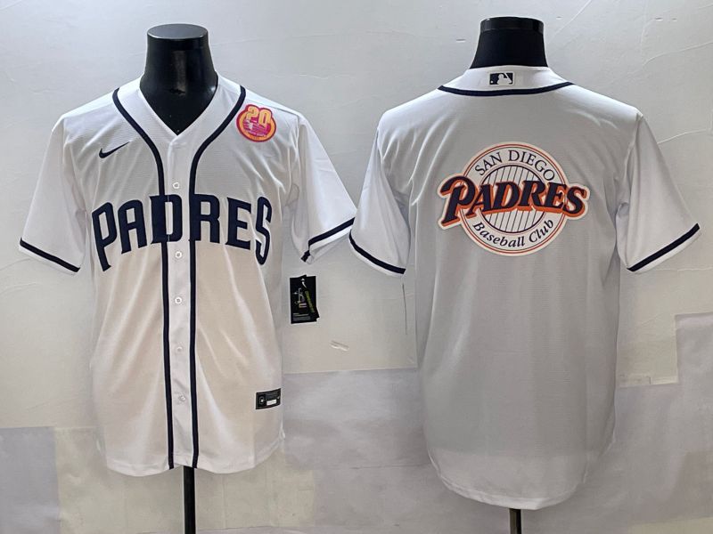 Men 2025 San Diego Padres Blank White Game Nike MLB Jersey style 14
